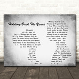 Simply Red Holding Back The Years Man Lady Couple Grey Song Lyric Quote Print