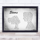 Simply Red Stars Man Lady Couple Grey Song Lyric Quote Print