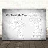 Bette Midler Wind Beneath My Wings Man Lady Couple Grey Song Lyric Quote Print