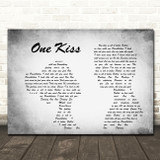 Calvin Harris & Dua Lipa One Kiss Man Lady Couple Grey Song Lyric Quote Print