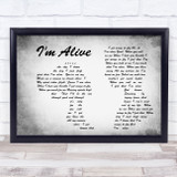 Celine Dion I'm Alive Man Lady Couple Grey Song Lyric Quote Print