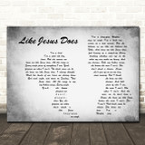 Eric Church Like Jesus Does Man Lady Couple Grey Song Lyric Quote Print