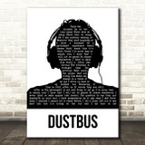 Biting Elbows Dustbus Black & White Man Headphones Song Lyric Quote Music Print