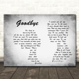 Lionel Richie Goodbye Man Lady Couple Grey Song Lyric Quote Print