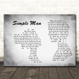 Lynyrd Skynyrd Simple Man Man Lady Couple Grey Song Lyric Quote Print