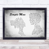 Lynyrd Skynyrd Simple Man Man Lady Couple Grey Song Lyric Quote Print