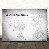 Shawn Mendes A Little Too Much Man Lady Couple Grey Song Lyric Quote Print