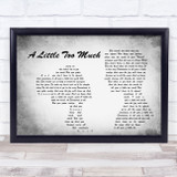 Shawn Mendes A Little Too Much Man Lady Couple Grey Song Lyric Quote Print