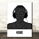 Daughtry Home Black & White Man Headphones Song Lyric Quote Music Print