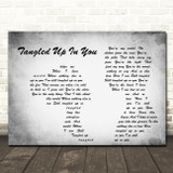 Staind Tangled Up In You Man Lady Couple Grey Song Lyric Quote Print
