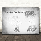 The Courteeners - Take Over The World Man Lady Couple Grey Song Lyric Print