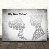 Tim McGraw My Best Friend Man Lady Couple Grey Song Lyric Quote Print