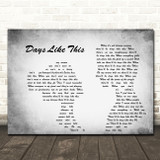 Van Morrison Days Like This Man Lady Couple Grey Song Lyric Quote Print
