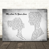Whitney Houston My Love Is Your Love Man Lady Couple Grey Song Lyric Quote Print
