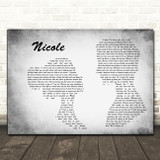 Hotel Books Nicole Grey Man Lady Couple Song Lyric Print