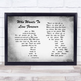 Queen Who Wants To Live Forever Grey Man Lady Couple Song Lyric Print