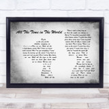 Deep Purple All The Time in The World Man Lady Couple Grey Song Lyric Music Art Print