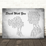 Huey Lewis and the News Stuck with You Man Lady Couple Grey Song Lyric Music Art Print