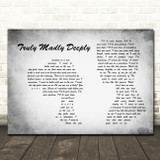 Savage Garden Truly Madly Deeply Man Lady Couple Grey Song Lyric Music Art Print