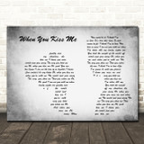 Shania Twain When You Kiss Me Man Lady Couple Grey Song Lyric Music Art Print
