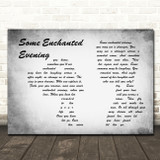 South Pacific Some Enchanted Evening Man Lady Couple Grey Song Lyric Music Art Print