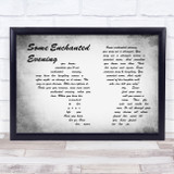 South Pacific Some Enchanted Evening Man Lady Couple Grey Song Lyric Music Art Print