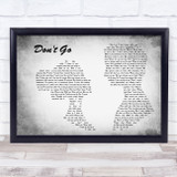 Wretch 32 Don't Go Man Lady Couple Grey Song Lyric Music Art Print