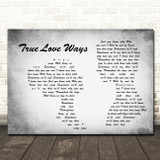 Buddy Holly True Love Ways Man Lady Couple Grey Song Lyric Music Art Print