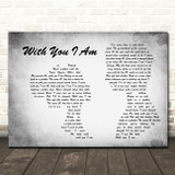 Cody Johnson With You I Am Man Lady Couple Grey Song Lyric Music Art Print