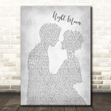 Bob Seger Night Moves Man Lady Bride Groom Wedding Grey Song Lyric Print