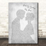 Elton John Don't Go Breaking My Heart Man Lady Bride Groom Wedding Grey Song Lyric Print