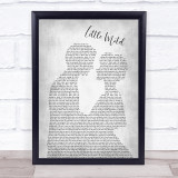 Modest Mouse Little Motel Man Lady Bride Groom Wedding Grey Song Lyric Print