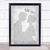 Ronan Keating With You Man Lady Bride Groom Wedding Grey Song Lyric Print