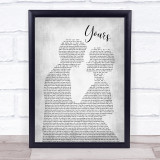 Ella Henderson Yours Man Lady Bride Groom Wedding Grey Song Lyric Wall Art Print