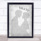 Halsey Without Me Man Lady Bride Groom Wedding Grey Song Lyric Wall Art Print