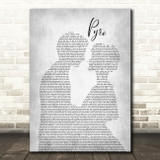 Kings Of Leon Pyro Man Lady Bride Groom Wedding Grey Song Lyric Wall Art Print