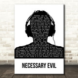 Unknown Mortal Orchestra Necessary Evil Black & White Man Headphones Song Lyric Quote Music Print