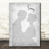 Bobby Hebb Sunny Man Lady Bride Groom Wedding Grey Song Lyric Quote Print