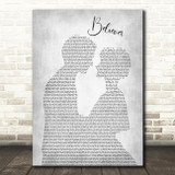 Imagine Dragons Believer Man Lady Bride Groom Wedding Grey Song Lyric Print