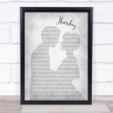 Jess Glynne Thursday Man Lady Bride Groom Wedding Grey Song Lyric Quote Print