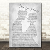Queen I Was Born To Love You Man Lady Bride Groom Wedding Grey Song Lyric Print