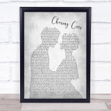 Snow Patrol Chasing Cars Grey Song Lyric Man Lady Bride Groom Wedding Print
