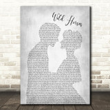The Rolling Stones Wild Horses Man Lady Bride Groom Wedding Grey Song Print