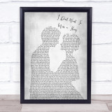 Aerosmith I Don't Want To Miss A Thing Grey Song Lyric Man Lady Wedding Print