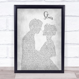 Simply Red Stars Man Lady Bride Groom Wedding Grey Song Lyric Quote Print