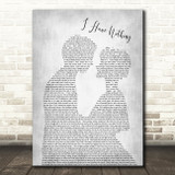 Whitney Houston I Have Nothing Man Lady Bride Groom Wedding Grey Song Print