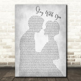 John Legend Stay With You Man Lady Bride Groom Wedding Grey Song Lyric Print