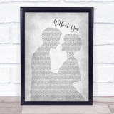 Motley Crue Without You Man Lady Bride Groom Wedding Grey Print