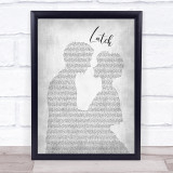 Sam Smith Latch Man Lady Bride Groom Wedding Grey Print