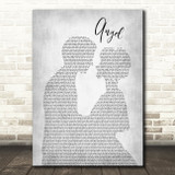 Aretha Franklin Angel Man Lady Bride Groom Wedding Grey Song Lyric Print